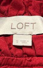 Load image into Gallery viewer, Loft Womens Red Cotton Long Sleeve Crew Neck Button Front Blouse Top Size S

