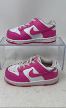 Load image into Gallery viewer, Nike Kids Dunk Low White Pink Round Toe Lace-Up Sneaker Shoes Size 8C
