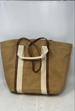 Load image into Gallery viewer, Intimissimi Womens Khaki Canvas Woven Inner Pockets Double Handle Tote Bag

