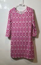 Load image into Gallery viewer, Jean-Pierre Klifa Womens Pink Geometric Print Long Sleeve Shift Dress Sz S w/Tag
