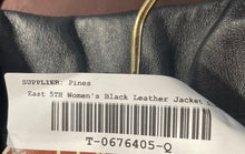 Load image into Gallery viewer, East 5th Womens Black Leather Long Sleeve Spread Collar Full-Zip Jacket Size S
