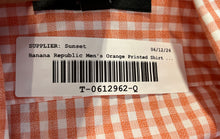 Load image into Gallery viewer, Banana Republic Mens Orange Gingham Cotton Long Sleeve Button-Up Shirt Size S
