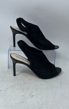 Load image into Gallery viewer, Cole Haan Womens Nene Black Suede Peep Toe Stiletto Slingback Heels Size 8.5 B
