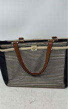 Load image into Gallery viewer, Kate Spade Womens Houston Street Leo Black White &amp; Brown Striped Tote Bag
