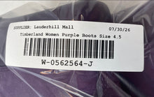 Load image into Gallery viewer, Timberland Girls Premium 6" A14T3 Purple Leather Round Toe Ankle Boots Size 4.5

