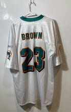 Load image into Gallery viewer, Reebok Mens White Miami Dolphins Ronnie Brown #23 V-Neck Football Jersey Size XL
