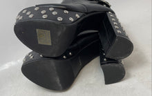 Load image into Gallery viewer, She&amp;In Womens Black Leather Front Zip Block Heel Ankle Booties Size EUR 36
