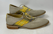 Load image into Gallery viewer, Giorgio Brutini Mens Gray Yellow Lace-Up Round Toe Oxford Dress Shoes Size 13
