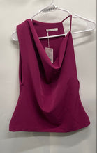 Load image into Gallery viewer, Zara Womens Purple Non Sleeve Cowl Neck Pullover Blouse Top Size L With Tag
