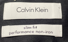 Load image into Gallery viewer, Calvin Klein Mens Black Cotton Long Sleeve Slim Fit Non-Iron Dress Shirt Sz 15.5

