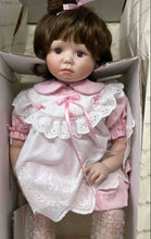 Load image into Gallery viewer, The Hamilton Collection Hayley Brown Hair Porcelain Doll In Pink Dress With Box
