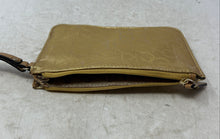 Load image into Gallery viewer, Calvin Klein Womens Gold-Tone Monogram Faux Leather Zip Top Wristlet Wallet
