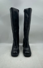 Load image into Gallery viewer, Steve Madden Womens Fanatik Black Leather Block Heel Knee High Boots Size 9.5M
