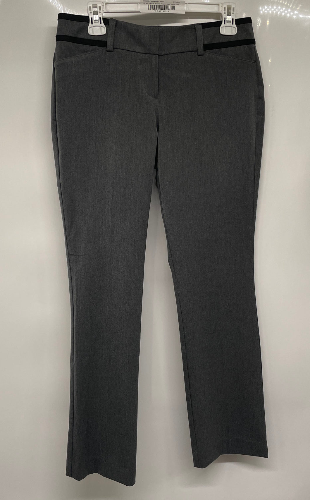 7th Avenue Design Studio Womens Gray Flat Front Straight Leg Dress Pants Size 6P