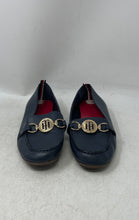 Load image into Gallery viewer, Tommy Hilfiger Womens Blue Leather Slip-On Round Toe Loafer Shoes Size 7 1/2 M
