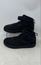 Load image into Gallery viewer, Nike Kids Court Borough Mid 2 Black Hook And Loop Sneaker Shoes Size 2Y

