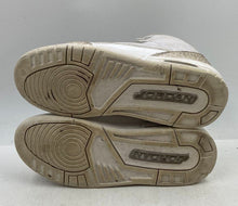Load image into Gallery viewer, Authentic Nike Kids Air Jordan 3 Retro White Print Sneaker Shoes Sz 6.5Y Stained
