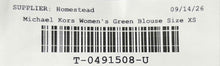 Load image into Gallery viewer, Michael Kors Womens Green Sleeveless V-Neck Regular Fit Blouse Top Size XS
