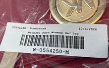 Load image into Gallery viewer, Michael Kors Womens Red MK Logo Medallion Leather Outer Pocket Crossbody Bag
