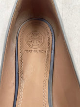 Load image into Gallery viewer, Authentic Tory Burch Womens Fairford Blue Leather Ballet Flats Size 7.5M Stained
