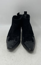 Load image into Gallery viewer, Zara Womens Black Leather Block Heel Western Style Ankle Bootie Size EUR 41

