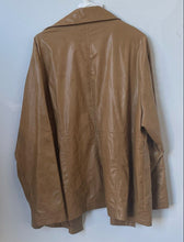 Load image into Gallery viewer, Caren Sport Womens Light Brown Synthetic Leather Long Sleeve Jacket Size 3X
