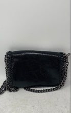 Load image into Gallery viewer, Unbranded Womens Black Leather Whipstitch Chain Crossbody Bag Made In Italy
