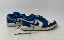 Load image into Gallery viewer, Nike Kids Air Jordan 1 Low FN9137-141 White Blue Lace-Up Sneaker Shoes Size 4Y

