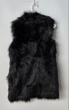 Load image into Gallery viewer, Michael Kors Womens Black Faux Mink Fur Open Front Vest Jacket Size S
