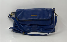 Load image into Gallery viewer, Matt By Matt &amp; Nat Womens Blue Leather Single Strap Pockets Slouchy Shoulder Bag
