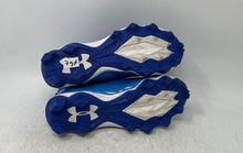 Load image into Gallery viewer, Under Armour Kids Highlight Franchise Blue White Lace-Up Football Cleats Size 4Y
