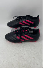 Load image into Gallery viewer, Adidas Kids Goletto VIII GX8907 Black Pink Lace-Up Soccer Cleats Size 3
