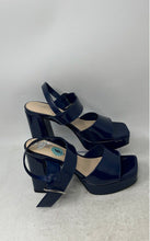 Load image into Gallery viewer, Marc Fisher Womens Blue Leather Buckle Square Toe Platform Heels Size 6 M

