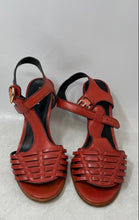 Load image into Gallery viewer, Coach Womens Izzy Q7083 Red Leather Stiletto Ankle Strap Heels Size 8B
