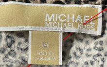 Load image into Gallery viewer, Michael Kors Womens Brown Leopard Print Short Sleeve Pullover Blouse Top Size M

