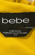 Load image into Gallery viewer, Bebe Womens Yellow Sleeveless Knotted Racerback Short Mini Dress Size S
