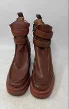 Load image into Gallery viewer, Sam &amp; Libby Womens Chiara Brown Square Toe Block Ankle Boots Size 10
