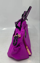 Load image into Gallery viewer, Versace Parfums Womens Purple Double Handle Pockets Lined Drawstring Tote Bag
