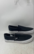 Load image into Gallery viewer, Vans Mens Asher Black Leather Round Toe Low Top Slip-On Sneaker Shoes Size 11
