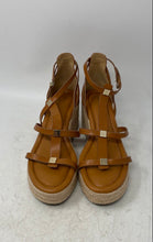 Load image into Gallery viewer, Franco Sarto Womens Pana Brown Leather Wedge Heel Espadrille Sandals Size 8.5M
