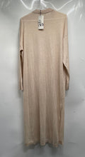 Load image into Gallery viewer, Zara Womens Beige Spread Collar Long Sleeve Side Slit Polo Dress Sz M With Tags
