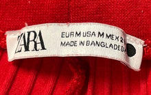 Load image into Gallery viewer, Zara Womens Red Elastic Waist Ribbed Knitted Stretch Pull-On Ankle Pants Size M
