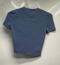 Load image into Gallery viewer, Zara Womens Blue Short Sleeve Crew Neck Regular Fit Cropped T-Shirt Size S
