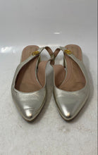 Load image into Gallery viewer, Cole Haan Womens The Go-To Gold Leather Block Heel Slingback Sandals Size 9
