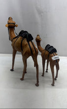 Load image into Gallery viewer, Vintage Brown Leather Wrapped Saddle Harness Mother Calf Camel Figurines 2 Pcs
