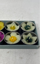 Load image into Gallery viewer, Hand Crafted Blossom Flower Scented Tealights Box Decorative Candles Set 10 Pack
