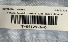 Load image into Gallery viewer, Banana Republic Mens Blue Long Sleeve Collared Fitted Dress Shirt Size Medium
