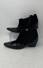 Load image into Gallery viewer, Zara Womens Black Leather Block Heel Western Style Ankle Bootie Size EUR 41
