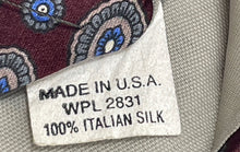 Load image into Gallery viewer, Mario Valentino Mens Burgundy Floral Italian Silk Adjustable Long Designer Tie
