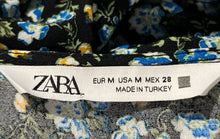 Load image into Gallery viewer, Zara Womens Multicolor Floral Print Ruffle V-Neck Midi Fit &amp; Flare Dress Size M
